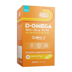 Vitamina D 1.000UI + Óleo de Peixe com 60 cápsulas - D.Ômega