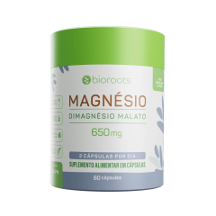 Magnésio Malato Vegan 650 mg com 60 cápsulas - Bioroots