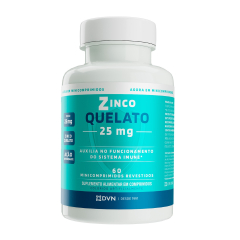 Zinco Quelato 25mg com 60 Unidades - Divina Pharma