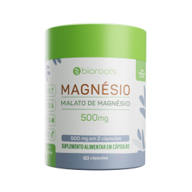 Magnésio Malato Vegan 500 mg com 60 cápsulas - Bioroots