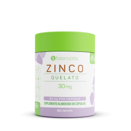 Zinco Quelato 30mg com 60 cápsulas - Bioroots