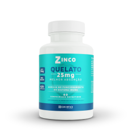 Zinco Quelato 25mg com 60 Unidades - Divina Pharma