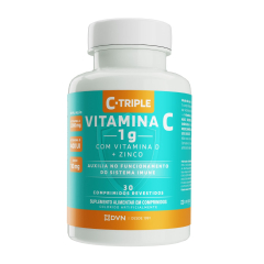 Vitamina C 1g+Vit D 400UI+Zinco 10mg 30 comprimidos C-Triple
